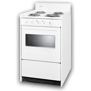 imageSummit 20 Electric Range 220V Electric Coil Burners Large 246 cuft Oven with Window ADA Complaint White WEM110W