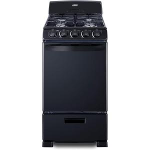 imageSummit 20 Inch Wide Gas Range 4 Sealed Burners 23 cuft Oven ADA Compliant RG201B WhiteBlack