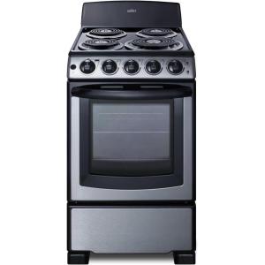 imageSummit 20quot Electric Range 220V 4 Burner Range 23 cuft oven White RE203WStainless Steel