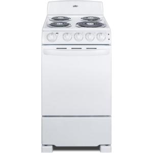 imageSummit 20quot Electric Range 220V 4 Burner Range 23 cuft oven White RE203WWhite
