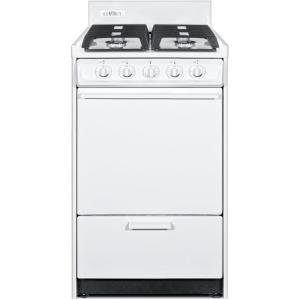 imageSummit 20quot Gas Range Natural Gas Range 246 cuft Oven 4 Burners White WTM1107ISNo Window