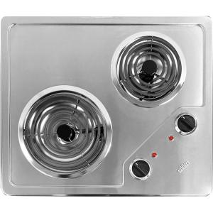 imageSummit 21quot 2 Burner Electric Cooktop 230 Volt Coil Electric Cooktop ADA compliant Stainless Steel CR2B224SStainless Steel