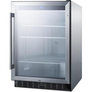 imageSummit 24 Beverage Center Outdoor Beverage Refrigerator 50 cuft Capacity Stainless Steel ampamp Glass SCR611GLOSBlack