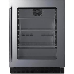 imageSummit 24 Beverage Center Shallow Depth BuiltIn Beverage Center ADA Compliant 325 cuft Capacity Stainless Steel  ASDG2411SilverBlack