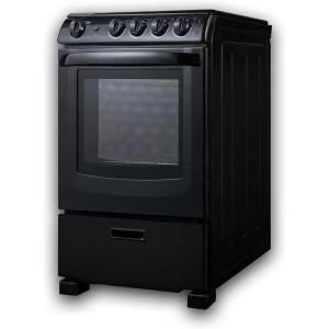 imageSummit 24 Electric Smooth Top Range Large 29 cuft Oven ADA Complaint Black REX2431BRTBlack