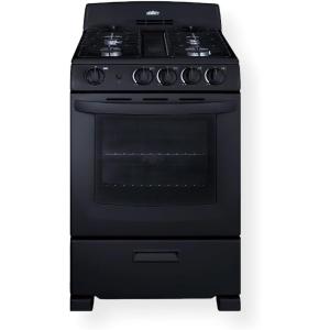 imageSummit 24 Inch Wide Gas Range 4 Sealed Burners 29 cuft Oven ADA Compliant RG2402B WhiteBlack