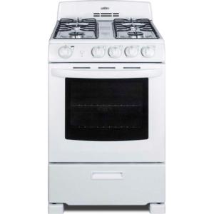imageSummit 24 Inch Wide Gas Range 4 Sealed Burners 29 cuft Oven ADA Compliant RG2402B WhiteWhite