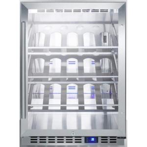 imageSummit 24 Wine Cellar Outdoor Wine Refrigerator 20 Bottle Capacity Single Zone Wine Cellar Stainless Steel ampamp Glass SCR611GLOSCH