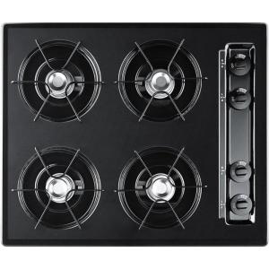 imageSummit 24quot 4Burner Gas Cooktop Open Burners Electric Ignition 115V Gas Cooktop Made in the USA Black TNL033