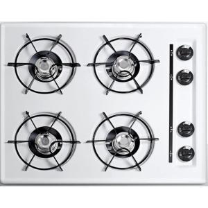 imageSummit 24quot 4Burner Propane cooktop Cooktop Open Burners Battery Start Ignition LP gas Cooktop Made in the USA White WLL03PWhite