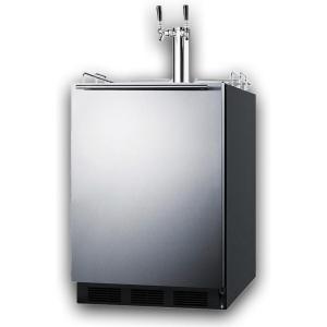 imageSummit 24quot Beer ampamp Coffee Kegerator Combination Dual Tap Kit ADA Compliant Stainless Steel SBC58BLBIADATWINCFB