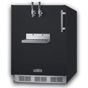 imageSummit 24quot Cold Brew Kegerator Dual Front Taps No Drill Coffee Dispenser ADA Compliant Stainless Steel  SBC7BRSFRTPCFADALHD Left Handed Door SwingBlack