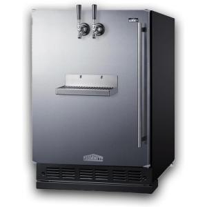 imageSummit 24quot Cold Brew Kegerator Dual Front Taps No Drill Coffee Dispenser ADA Compliant Stainless Steel  SBC7BRSFRTPCFADALHD Left Handed Door SwingStainless Steel