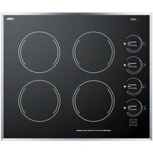 imageSummit 24quot Electric Cooktop 4 Burners 230V Radiant Cooktop Black CR424BLBlack
