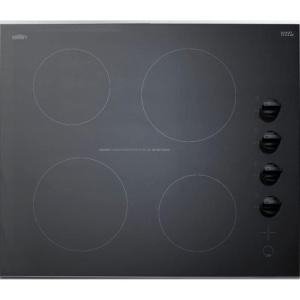 imageSummit 24quot Electric Cooktop 4 Burners 230V Radiant Cooktop Black CR4B242BKBlack
