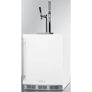 imageSummit 24quot Nitro Cold BrewCold Brew Kegerator Combination Dual Tap Kit ADA Compliant White  SBC58WHBIADACMTWINWhite