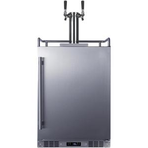 imageSummit 24quot Outdoor Beer ampamp Coffee Kegerator Dual Tap Weatherproof Beer and Coffee Dispenser Stainless Steel SBC683OSTWINCFB