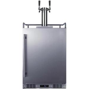 imageSummit 24quot Outdoor Wine ampamp Beer Kegerator Dual Tap Weatherproof Beer and Wine Dispenser Stainless Steel  SBC683OSTWINBW
