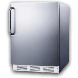 imageSummit 24quot Refrigerator Peak24 Builtin Fridge ADA Compliant 55 cuft Capacity Black  FF63BKCSSADAStainless Steel