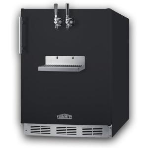imageSummit 24quot Undercounter Kegerator Dual Front Beer Tap No Drill Beer Dispenser ADA Compliant Black  SBC58BFRTPADALHD Left Handed Door SwingBlack