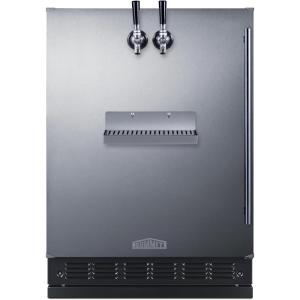 imageSummit 24quot Undercounter Kegerator Dual Front Beer Tap No Drill Beer Dispenser Stainless Steel  SBC7BRSFRTPStainless Steel