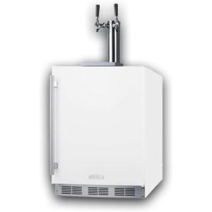 imageSummit 24quot Undercounter Kegerator Dual Tap Kit ADA Compliant White  SBC58WHBIADAWhite