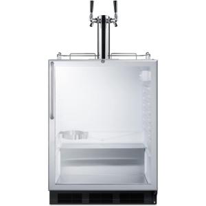 imageSummit 24quot Undercounter Kegerator Dual Tap Kit ADACompliant Glass Door SBC56GBICSSADAMetallic