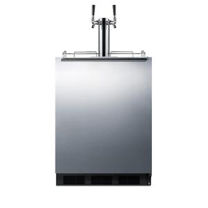 imageSummit 24quot Undercounter Kegerator Dual Tap Kit ADACompliant Stainless Steel  SBC58BLBIADA