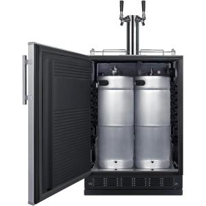 imageSummit 24quot Undercounter Kegerator Dual Tap Kit Stainless Steel  SBC7BRSBeer