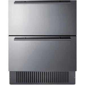 imageSummit 27 Two Drawer Refrigerator Outdoor Drawer Refrigerator 483 cuft Capacity Stainless Steel Panel Ready Capable SPR275OS2D Panels not includedStainless SteelBlack