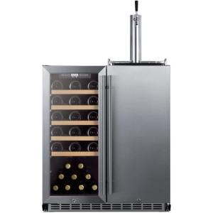 imageSummit 30quot Combination Wine Cellar ampamp Beer Kegerator Outdoor Wine Cellar Outdoor Beer Kegerator 24 Bottle Capacity Builtin Stainless Steel SWBC3041Stainless Steel
