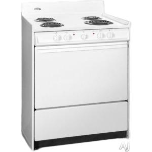imageSummit 30quot Electric Range 220V 4 Burner Range 37 cuft oven Low Wattage Safety Burners White  WEM210 Made in the USAWhite