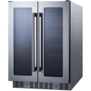 imageSummit ALFD24WBV 24quotquot ADA Compliant Dual Zone Beverage Center with 46 cu ft Capacity Digital Thermostats LED Lighting and Automatic Defrost in Stainless SteelStainless Steel  Glass