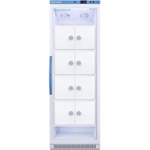 imageSummit Appliance ARG15PVLOCKER PharmaVac 15 CuFt Upright Glass Door Commercial Vaccine AllRefrigerator with Eight Interior Lockers Acces Port Lock and SilverIon Handle