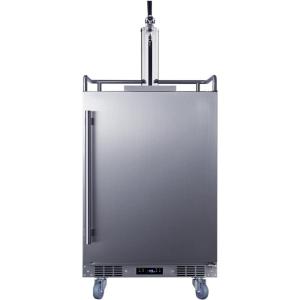 imageSummit Appliance BC74OSCOM 24quot Wide Builtin Outdoor Commercial Beer Kegerator Weatherproof 56 cuft Interior Taplock Commercial Tap Kit Digital Thermostat Pro Style Handle Automatic Defrost