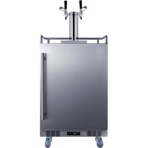 imageSummit Appliance BC74OSCOMTWIN 24quot Wide BuiltIn Outdoor Commercial Beer Kegerator 56 cuft Interior Weatherproof Dual Tap System Removable Locks Digital Thermostat Pro Style Handle 4 Casters