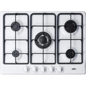 imageSummit Appliance GC527SSTK30 5Burner Gas Cooktop in Stainless Steel with Sealed Burners Cast Iron Grates Wok Stand and Stainless Steel Frame to Allow Installation in 30quot Wide Counter OpeningsWhite