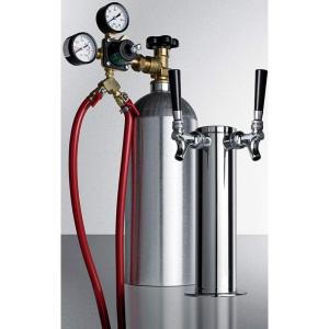 imageSummit Appliance KitSBC7TWIN Commercially Approved Beer Tap System Includes a Commercial Dual Tap Stainless Steel Draft Tower and 5 lb CO2 Tank Works with Virtually Any Kegerator