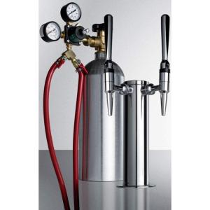 imageSummit Appliance KitSTOUTTWIN Dual Tap System with Nitrogen Tank to Serve NitroInfused Stout Beer From Most Kegerators N2 Tank Included for Proper Stout Service