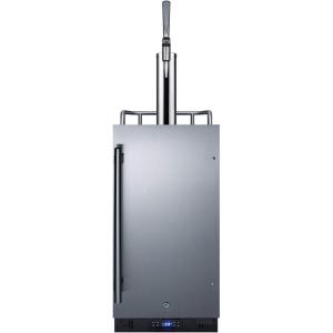 imageSummit Appliance SBC15NCF BuiltIn 15quot Wide Commercially Listed Nitro Coffee Kegerator with Auto Defrost Digital Thermostat Stainless Steel Door Black Cabinet Sealed Back and Front LockStainless Steel  Black