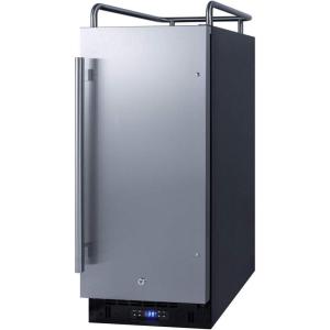 imageSummit Appliance SBC15NK Builtin 15quot Wide Commercially Listed Kegerator with Auto Defrost Digital Thermostat Stainless Steel Door Pro Style Handle Front Lock Black Cabinet and Sealed BackPanel Ready  Black
