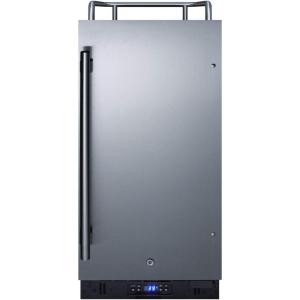 imageSummit Appliance SBC15NK Builtin 15quot Wide Commercially Listed Kegerator with Auto Defrost Digital Thermostat Stainless Steel Door Pro Style Handle Front Lock Black Cabinet and Sealed BackStainless Steel  Black