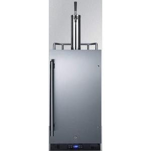 imageSummit Appliance SBC15WK Builtin 15quot Wide Commercially Listed Wine Kegerator with Auto Defrost Digital Thermostat Stainless Steel Door Pro Style Handle Front Lock Sealed Back and Black Cabinet