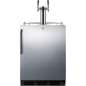 imageSummit Appliance SBC54OSBIADAWKDTWIN Builtin Undercounter ADA Compliant Commercially Listed Dual Tap Wine Kegerator in Stainless Steel Exterior for Outdoor Use Auto Defrost Lock