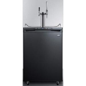 imageSummit Appliance SBC635MCMTWIN Dual Tap Coffee Dispenser in Black with a Combination NitroFlat Coffee Tap Kit in Stainless Steel Auto Defrost Digital Thermostat Deep Chill Function