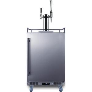 imageSummit Appliance SBC682PNRCMTWIN Panel Ready 24quot Wide Builtin Cold BrewNitro Coffee Kegerator Panel Not Included 56 cuft Interior Dispenses Both Flat and Nitro Coffee Dual Tap SystemStainless Steel