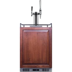 imageSummit Appliance SBC682PNRCMTWIN Panel Ready 24quot Wide Builtin Cold BrewNitro Coffee Kegerator Panel Not Included 56 cuft Interior Dispenses Both Flat and Nitro Coffee Dual Tap SystemPanel Ready