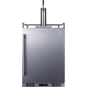 imageSummit Appliance SBC683OS 24quot Wide Builtin Outdoor Beer Kegerator 56 cuft Interior Weatherproof Automatic Defrost Digital Thermostat Tap Cool System Adjustable Shelves 4 CastersStainless Steel