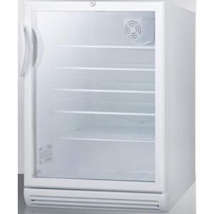imageSummit Appliance SCR600GLBIADA Commercially Listed ADA Compliant Builtin Undercounter 24quot Wide Beverage Center in White Cabinet with Glass Door Automatic Defrost Adjustable Glass Shelves and Lock