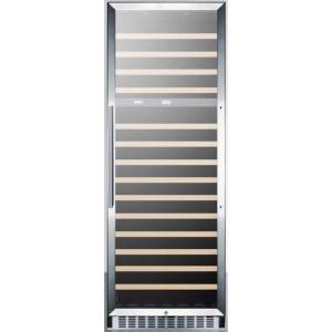 imageSummit Appliance SWC1966CSS Commercial 160 Bottle 2Zone Wine Cellar with Glass Door Auto Defrost Digital Thermostats Professional Handle LED Lighting Lock and Stainless Steel Wrapped Cabinet